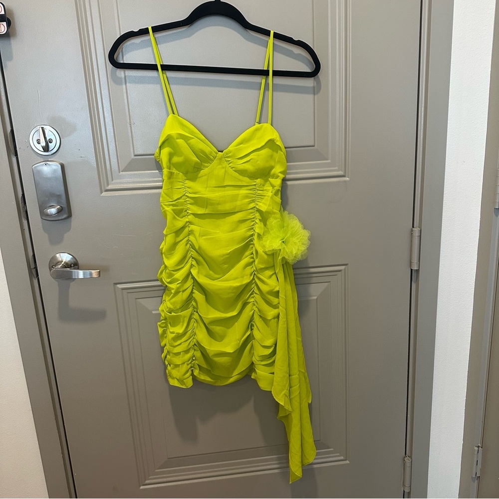 NWT For Love‎ & Lemons Lorlai Mini Dress Green Size Small - Picture 2 of 5
